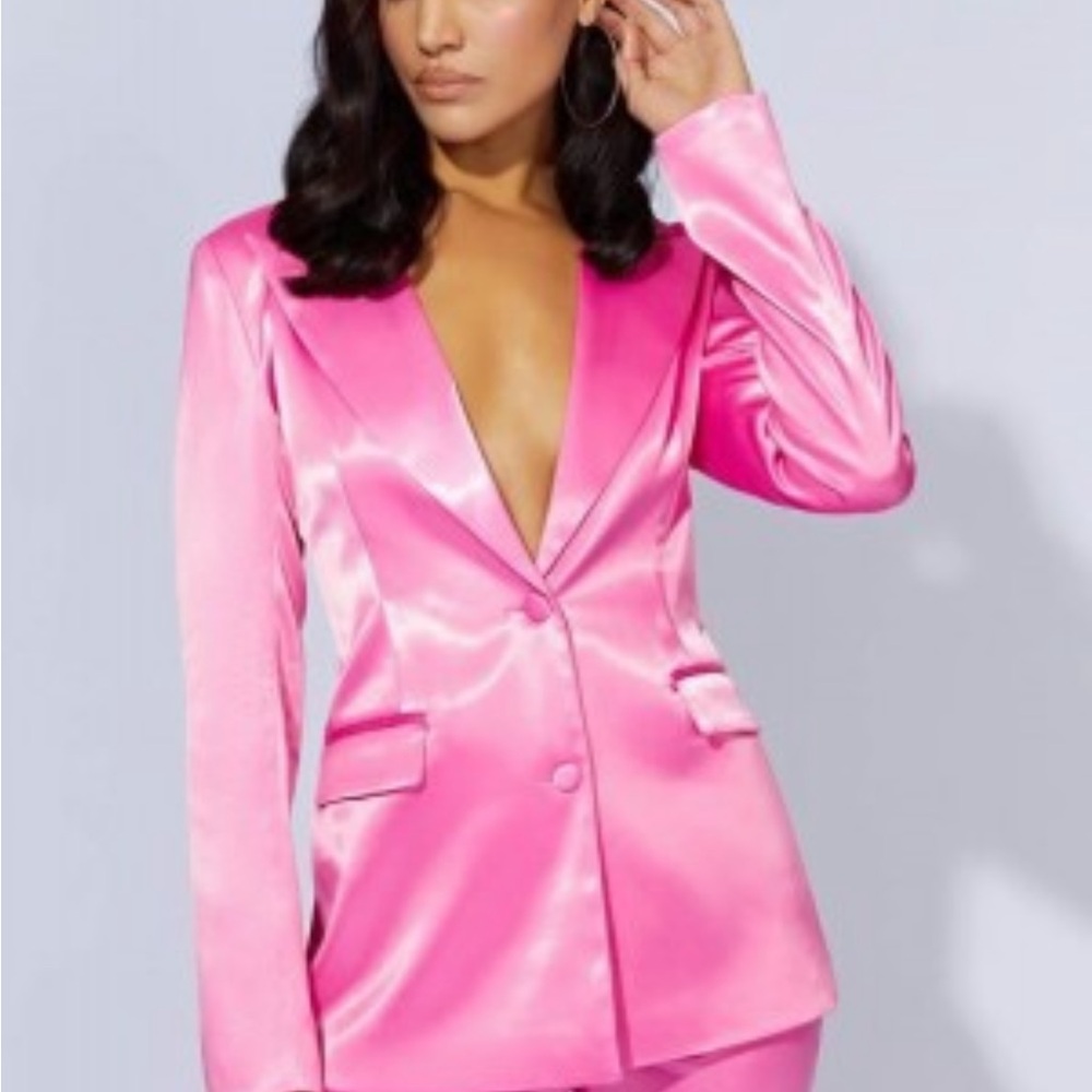 Meshki pink pant and blazer set xl